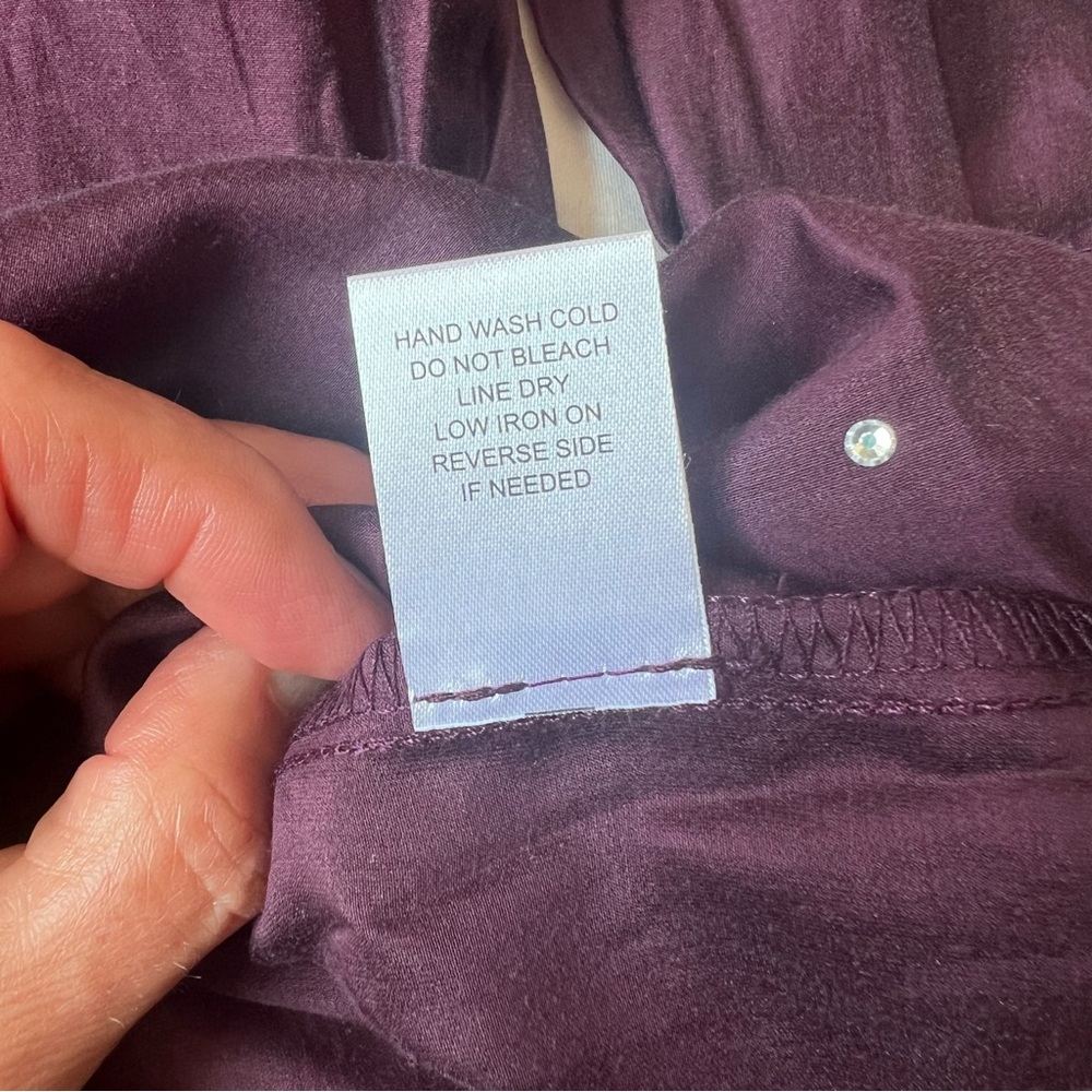 Bailey 44 Plum Shirt Size Large with Rhinestones NWT - Picture 7 of 8